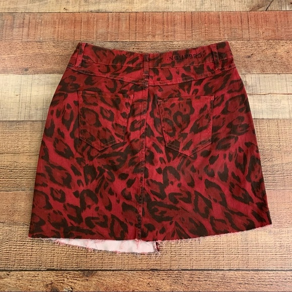 Nghtbrd red and black river leopard print asymmetrical wrapped mini skirt - 25 - Picture 8 of 10